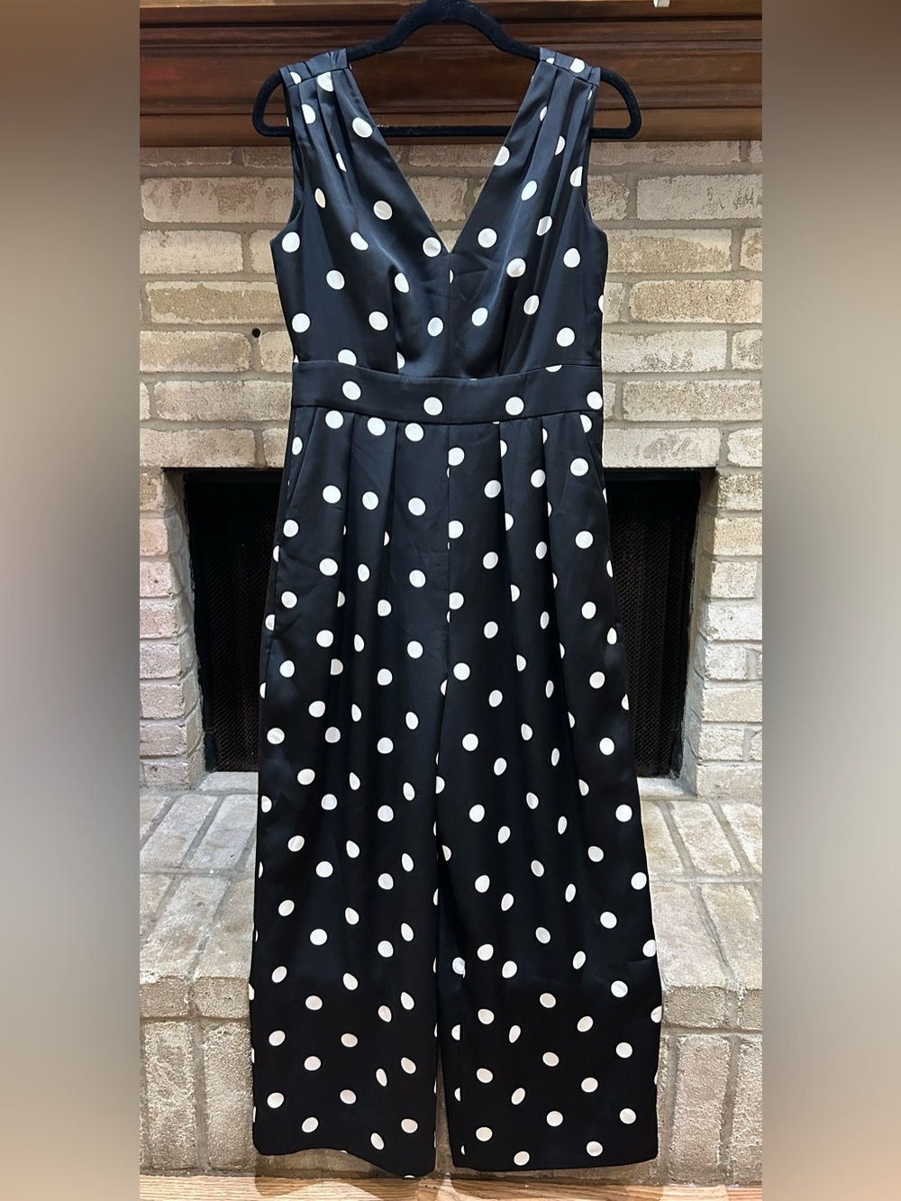 J. Crew Black Polka Dot Jumpsuit with White Dots EUC